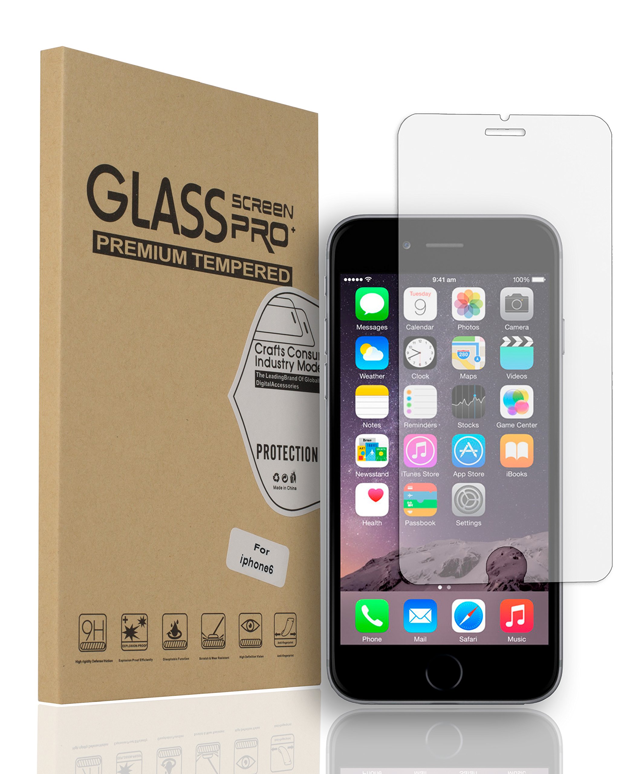 Habrok Tempered Glass for iPhone 6 and 6S, Gorilla Guard Armor Ultra-Thin Clear Screen Protector Tool, Apple Drop Proof, Cheap HD Anti-Scratch, Durable Life Defender for Phone Display