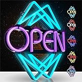 Open Sign for Business with 49 Color Combinations – ULTRA BRIGHT LED Neon Sign Visible Day and Night – Large Window Sign – by Element Lux Signs – 20 x 22in
