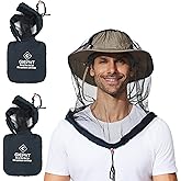 G GIEPHT 2 Pack Mosquito Head Net Mesh for Hiking & Outdoors,Bug Netting over Hat Adults Fishing,Insect Shield Protection Face Cover Mask Hood against Fly Midge Gnat