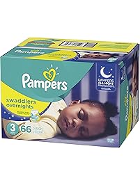 Pampers Swaddlers Overnights Disposable Diapers Size 3, 66 Count, SUPER
