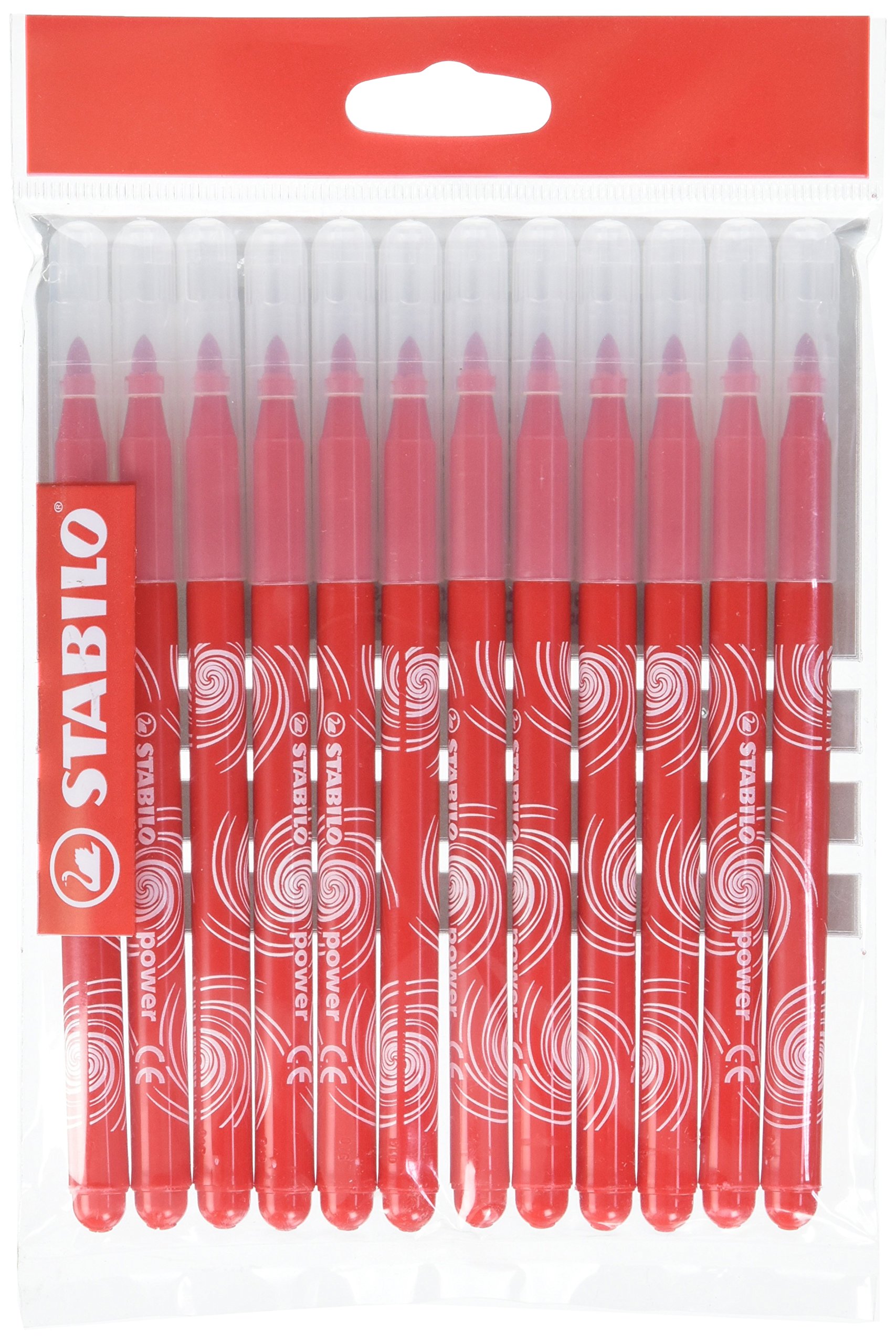 Felt Tip Pen - STABILO power - Pack of 12 - red