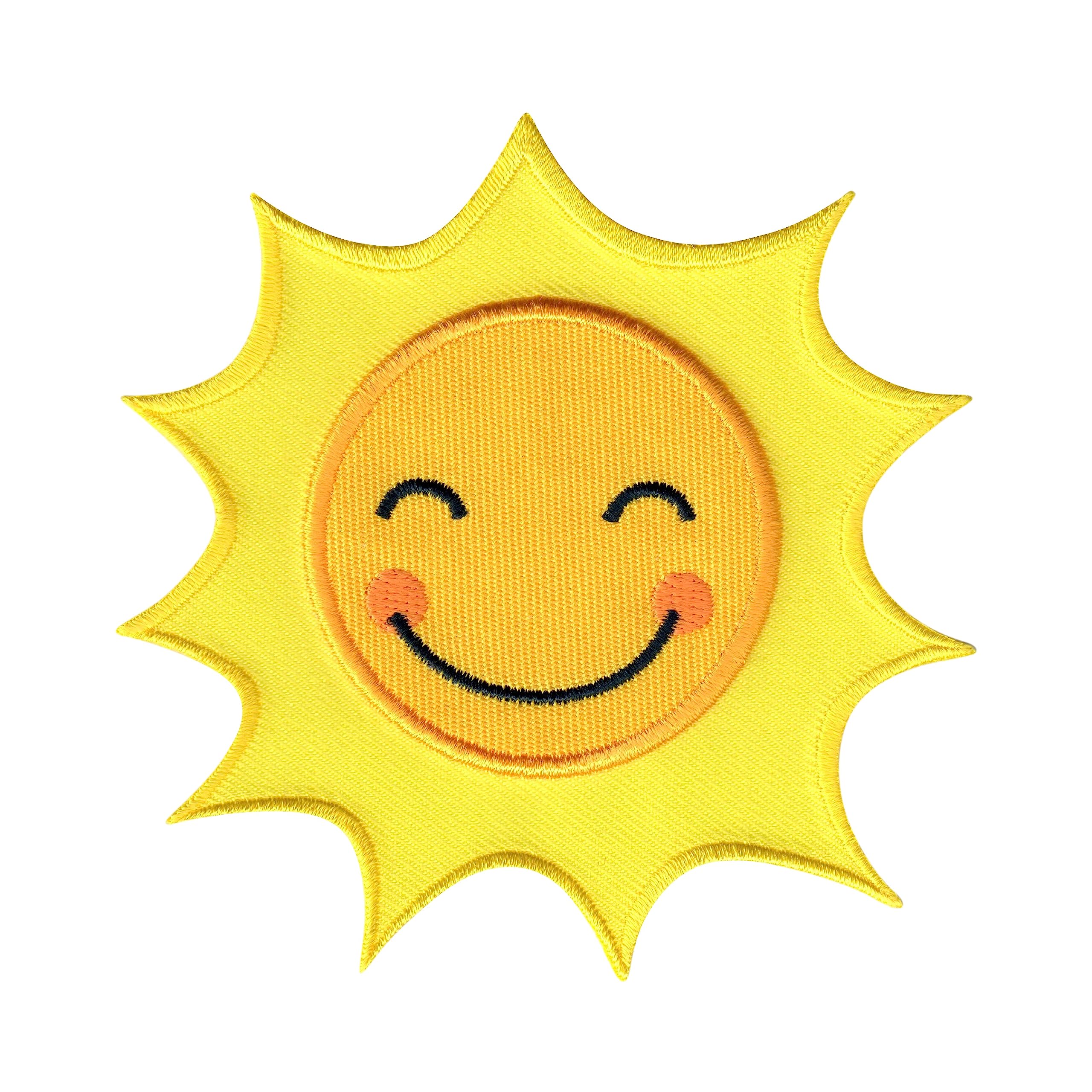 PatchMommy Sun Iron-On Patch - Premium Embroidered, Washable - 3.5" x 3.5" - Durable Applique for Jackets & Backpacks