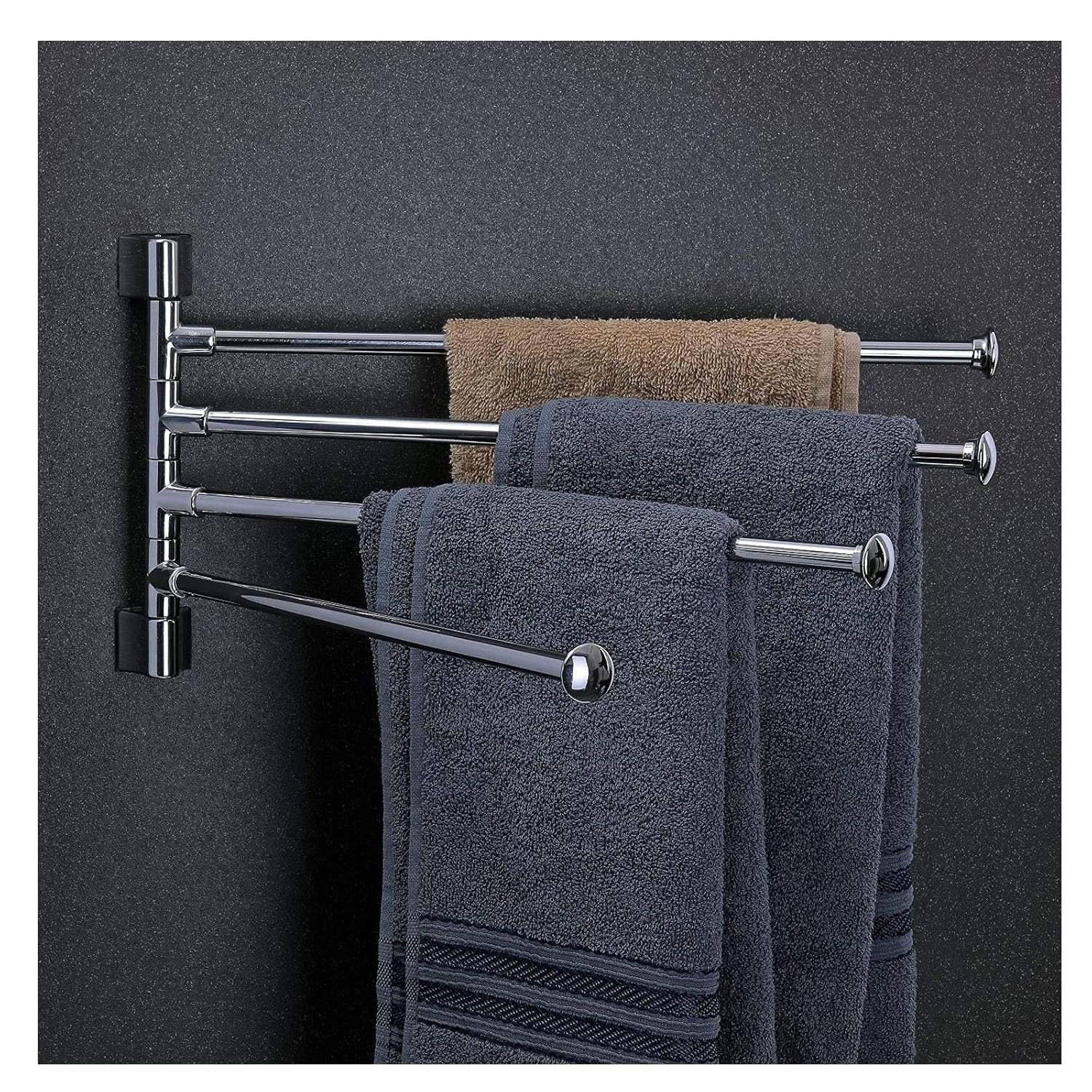 Best Towel Racks to Keep Your Bathroom Organized and Tidy 7 RAHI Stainless Steel 4-Arm Bathroom Swing Hanger
