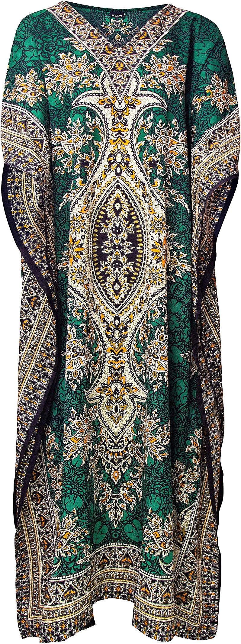 Rubina Kapoor Women's Rk Essentials Tribal Ethnic Print Long Kaftan Plus Size