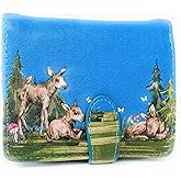 Shag Wear Moose Babies Small Wallet for Women and Teen Girls Vegan Faux Leather Teal 4.5"
