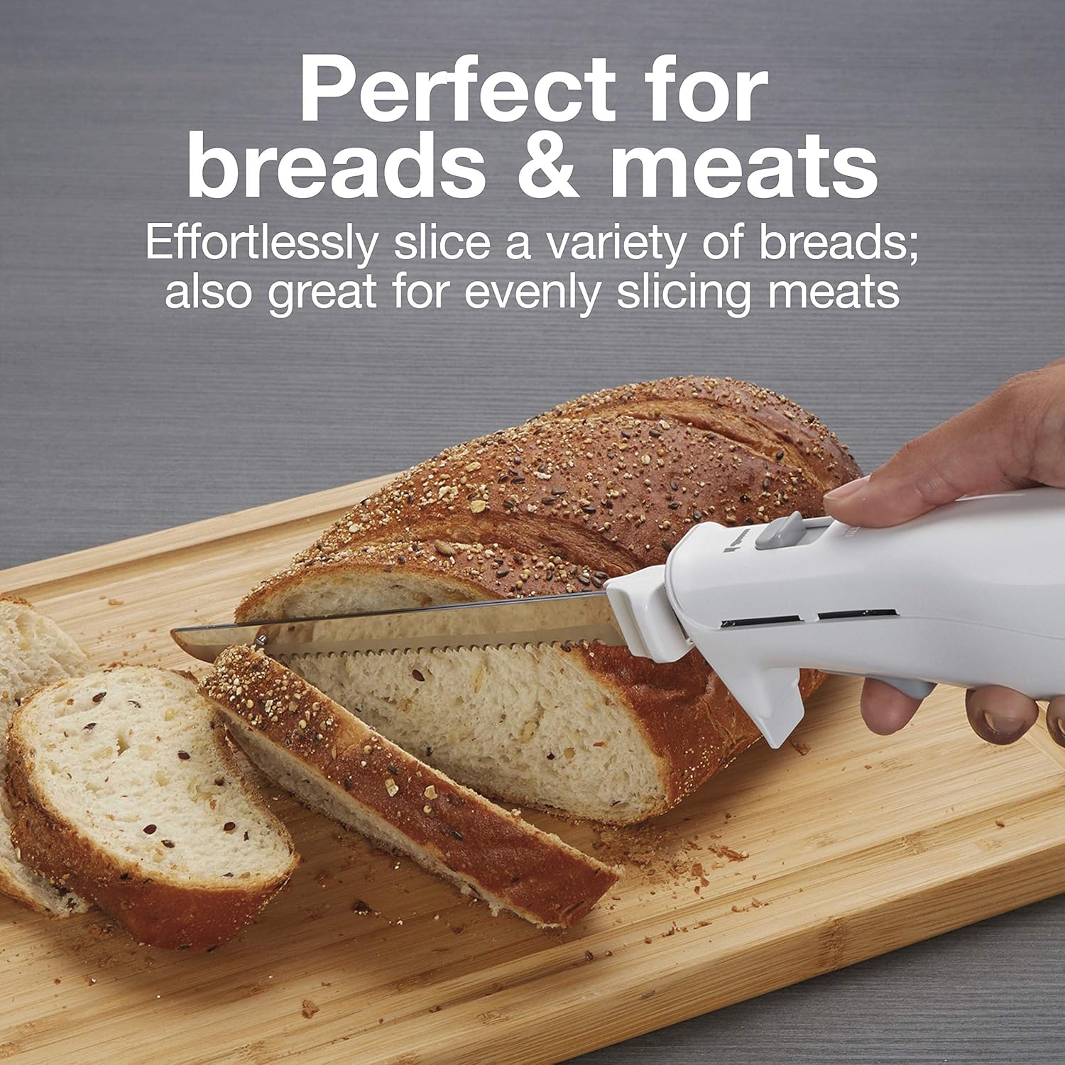 Proctor Silex Easy Slice Electric Knife for Carving Meats, Poultry, Bread, Crafting Foam and More, Lightweight with Contoured Grip, White: Kitchen & Dining
