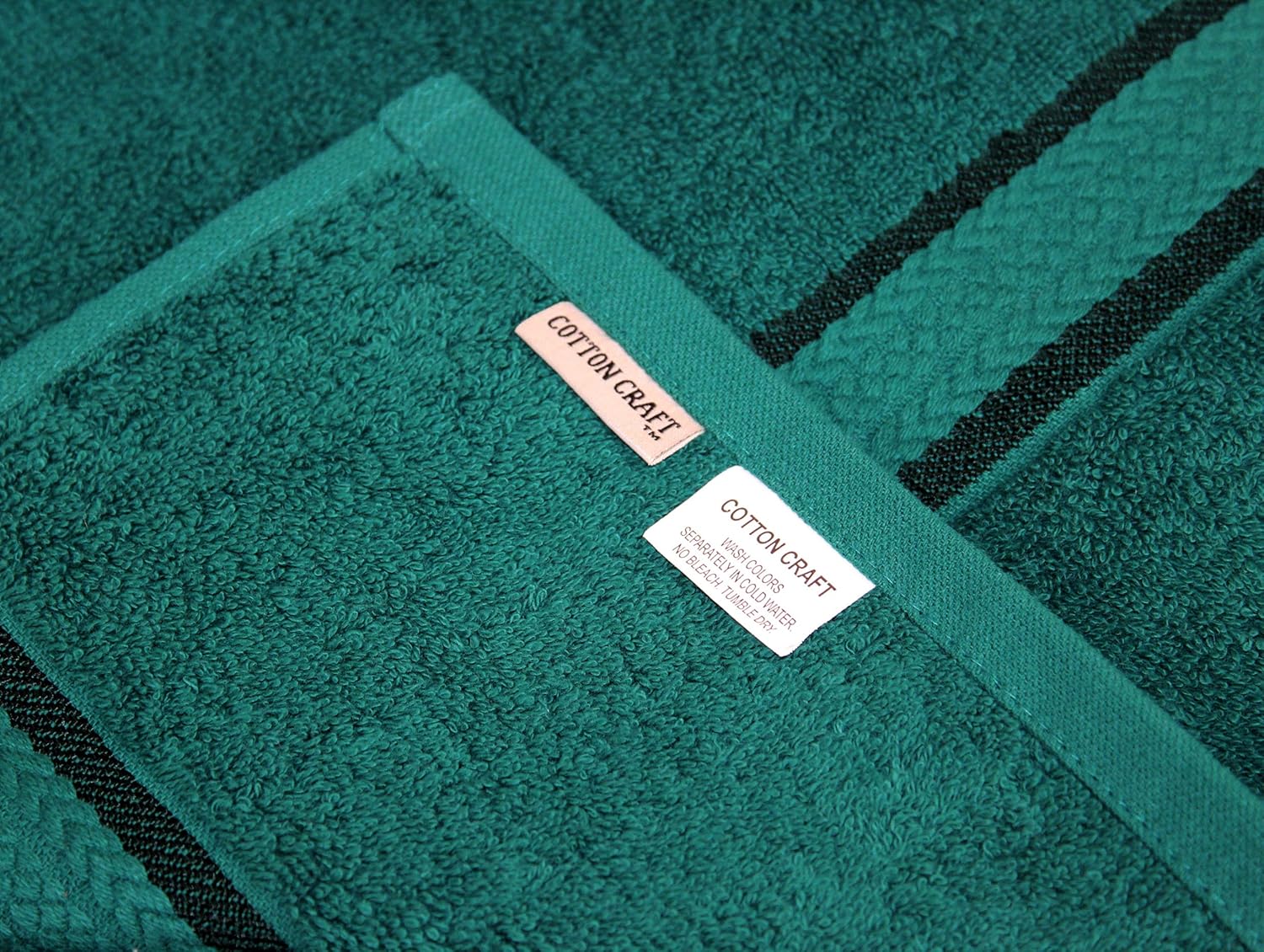 COTTON CRAFT Ultra Soft Luxury 6 Piece Ringspun Cotton Towel Set, 580GSM, Heavyweight, 2 Bath Towels, 2 Hand Towels, 2 Washcloths, Teal: Home & Kitchen