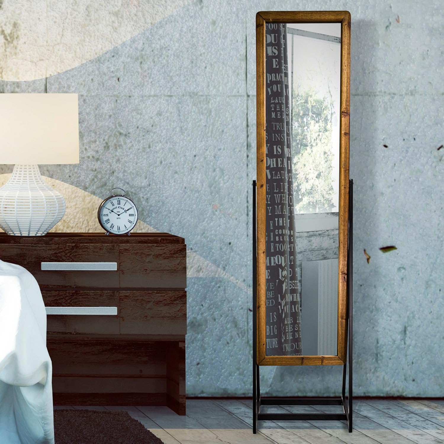 American Art Decor Rustic Full Length Cheval Style Standing 69 H Mirror