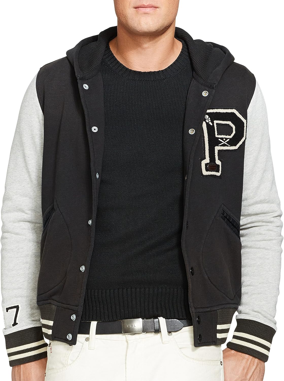 polo ralph lauren hooded letterman jacket