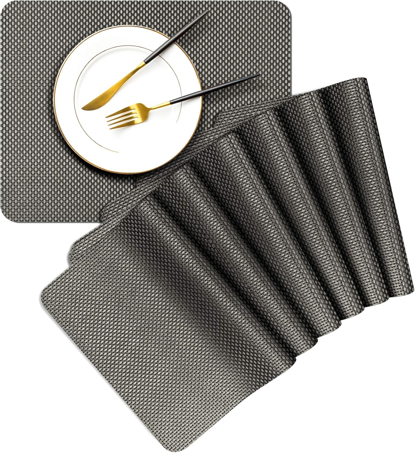 Tovagliette Americana Lavabili - Set Di 6, PVC, Antiscivolo, Resistenti Al Calore, Beige - Foto 10