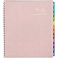2025-2026 Appointment Book/Planner - Weekly Appointment Book 2025-2026, July 2025 - June 2026, 8.26"x 10.7", Daily/Hourly Planner with Tabs, 15 Minutes, Wirebound - Pink