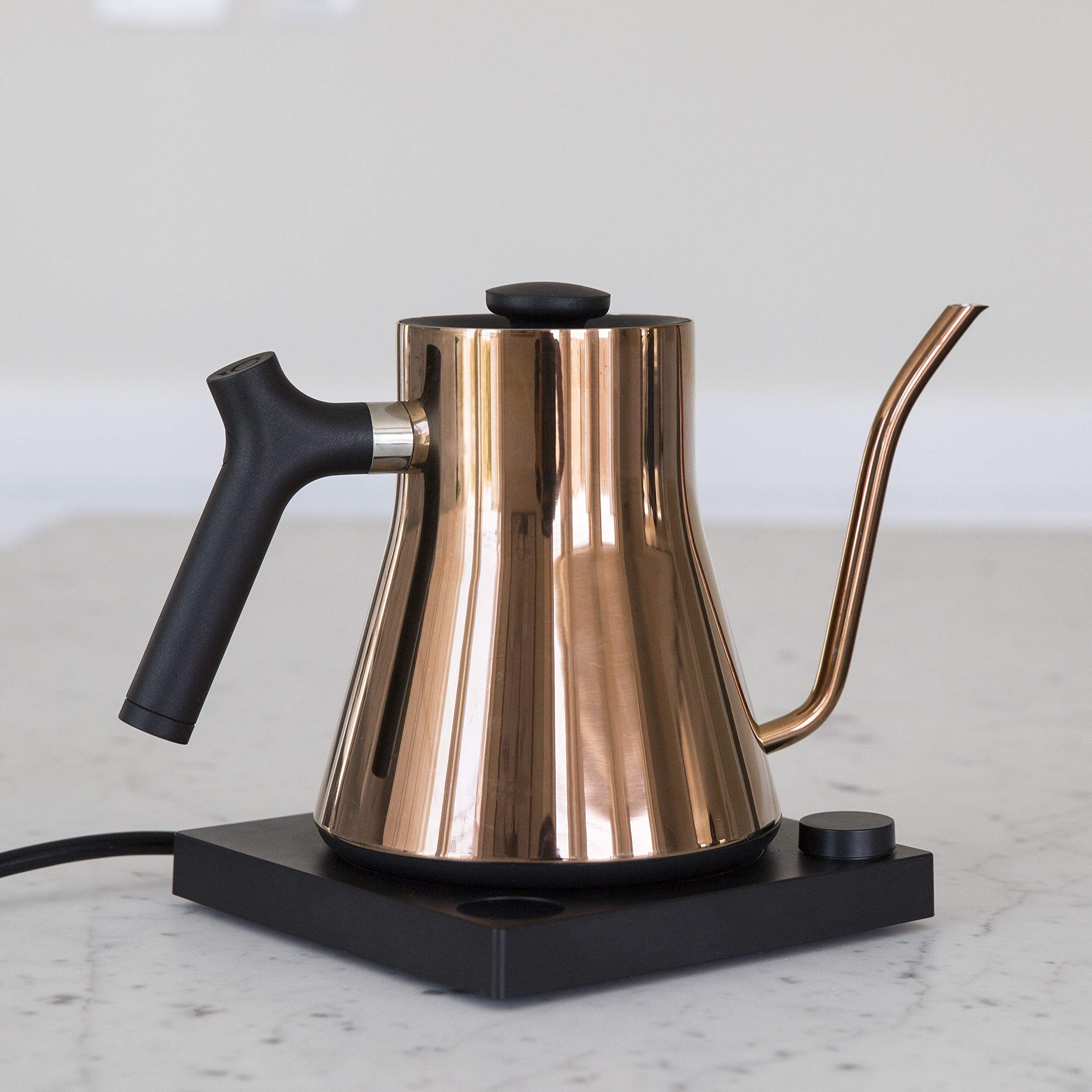 Fellow Stagg EKG Electric Gooseneck Kettle - Pour-Over Coffee and Tea Kettle - Stainless Steel Boiler - Quick Heating Electric Kettles for Boiling Water - Polished Copper