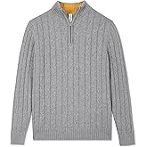 Kid Nation Boys Sweater 100% Cotton Quarter Zip Sweater Kids Cable Knit Casual Pullover (Previously Amazon Essentials)