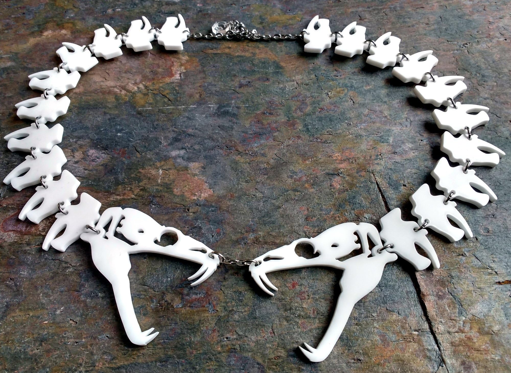 Snake skeleton statement necklace - Laser cut acrylic