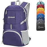 ZOMAKE Lightweight Packable Backpack 35L, Light Foldable Backpacks Water Resistant Collapsible Hiking Bag, Compact Folding Day Pack for Travel Camping(Purple)
