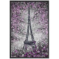 SIGNWIN Framed Canvas Wall Art Paris Eiffel Tower Canvas Prints Home Artwork Decoration for Living Room,Bedroom - 16x24 inches