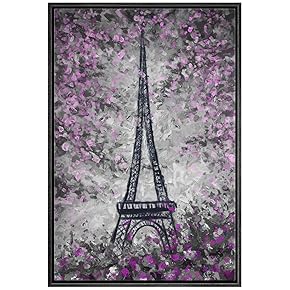 SIGNWIN Framed Canvas Wall Art Paris Eiffel Tower...