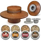 Weekerkit Whiskey Smoker Kit with 2pcs Stainless Steel Filters &amp; 4 Flavor Wood Chips, Premium Sapele Smoker Kits for Cocktails, Party Use, Men's Gift