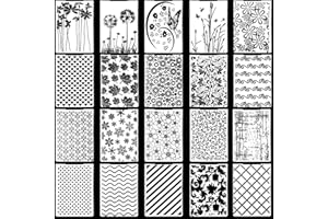 Molain 20 Pcs Embossing Folders, Plastic Embossing Folders for Card Making 5.8x3.9 Inch Paper Card Stencils DIY Craft Scrapbook Templates for Greeting Cards Photo Album Decor
