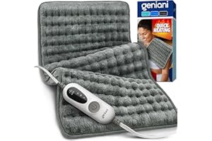GENIANI Electric Throw - Heating Pad for Back Pain & Cramps Relief - Auto Shut Off, Machine Washable, Moist Heat Pad for Neck & Shoulder for Women, Extra Large 24 x 12 inches