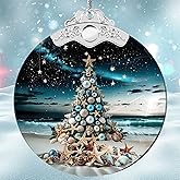 Beach Christmas Ornaments, Beach Themed Gifts for Women, Beachy Christmas Decor for Tree, Beachy Themed Ornament for Ocean Lovers, Xmas Stocking Stuffers for White Elephant Gift Exchange Presents