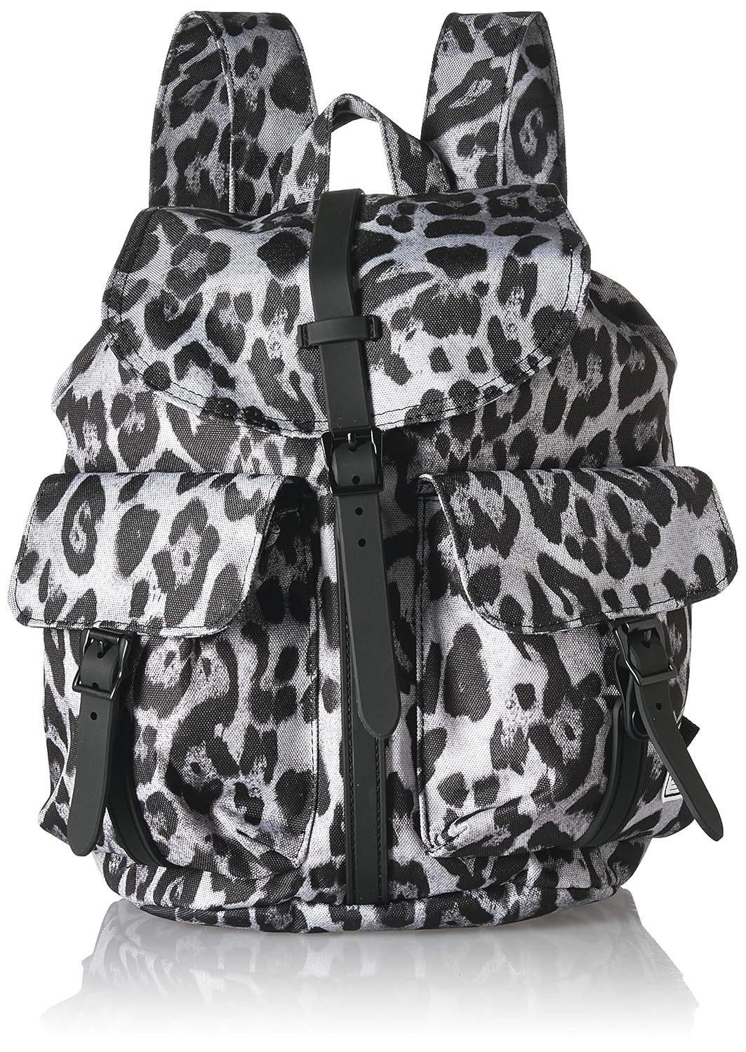 Slim shoulder straps with webbing adjusters multi pockets snow leoppard pattern