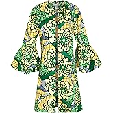 SHENBOLEN Women African Print Jacket Dashiki Traditional Top Dress
