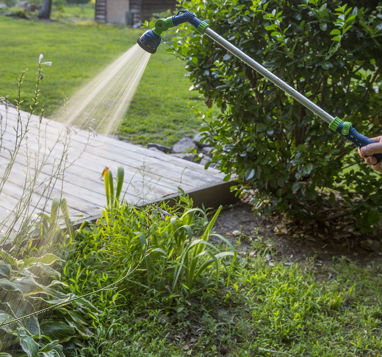 Aqua Plumb Deluxe 9-Pattern Swivel Wand Head for Lawn and Garden : Watering Wands : Garden & Outdoor