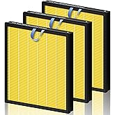 Improvedhand Vital 100S HEPA Replacement Filter Pet Care Compatible With LEVOIT Vital 100S/100S-P Air Purifier, High-Efficiency 3-IN-1 True HEPA and Activated Carbon Filters, Pack of 3, Yellow
