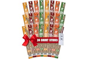 Righteous Felon Meat Sticks Variety Pack | Healthy Snack for Adults | Gluten Free & Keto Meat Sticks | Low Sugar & High Protein | Turkey, Pork, Beef Sticks | Jerky Gifts for Men | 24 Pack
