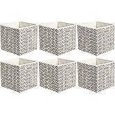鶹 Basics Collapsible Fabric Storage Cubes with Oval Grommets - 6-Pack, Chevron - Taupe