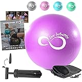 Live Infinitely 9 Inch Barre Pilates Ball & Hand Pump– Anti Burst Mini Ball & Digital Workout eBook Included for Yoga, Exerci