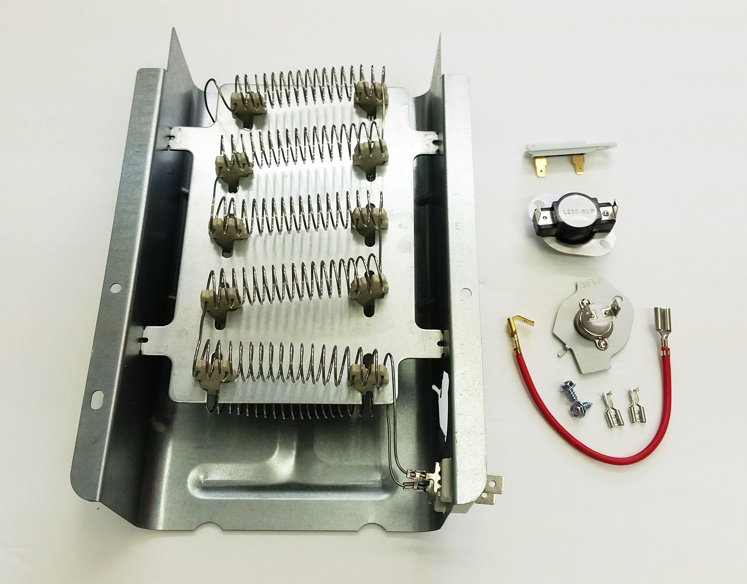 PS334313, PS334299, PS345113 Dryer Replacement Heater, Thermostat Kit and thermal fuse for Whirlpool, Kenmore, KitchenAid, Roper, Maytag and more
