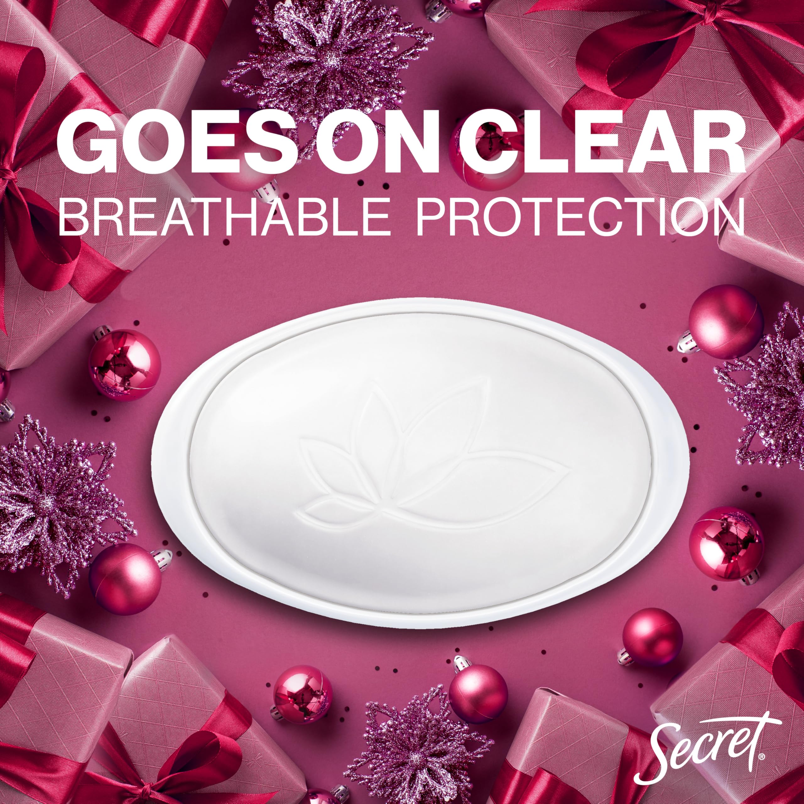 Secret Fresh Antiperspirant Deodorant for Women, 72hr Breathable Odor Protection with Pro-Hyaluronic Acid, Holiday Invisible Solid, Champagne Blush with Berries, Sugared Rim & Rose Petals Scent, 2.6oz