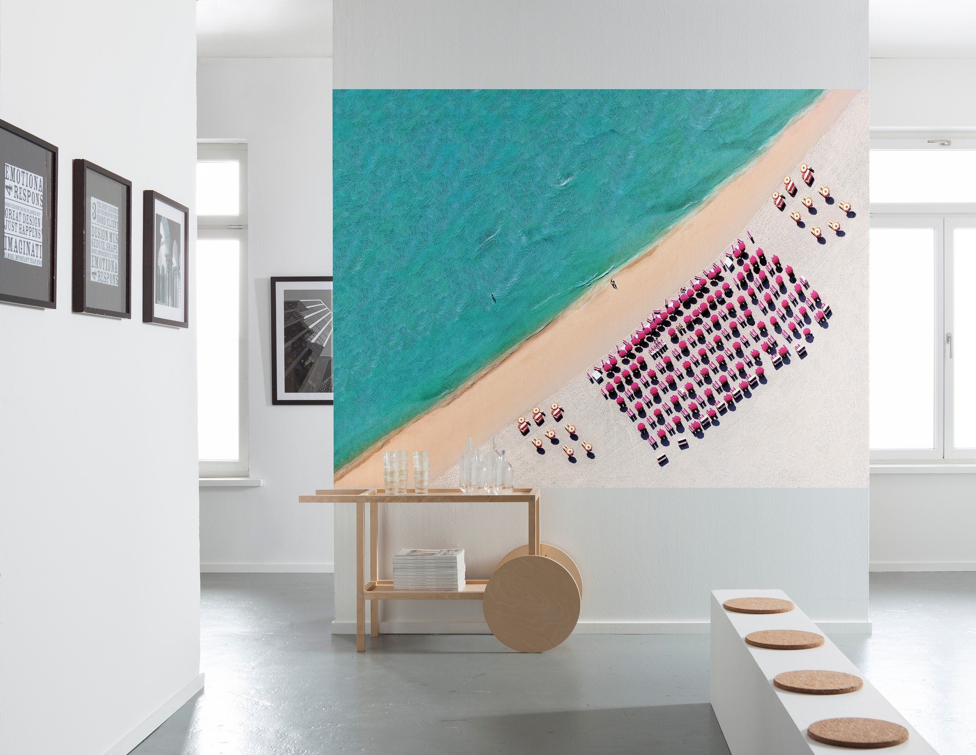 Komar XXL2-047 Komar South Beach Miami Scenic Wallpaper Wall Mural - (248 x 184 cm) - Blue, Brown (1-Piece)