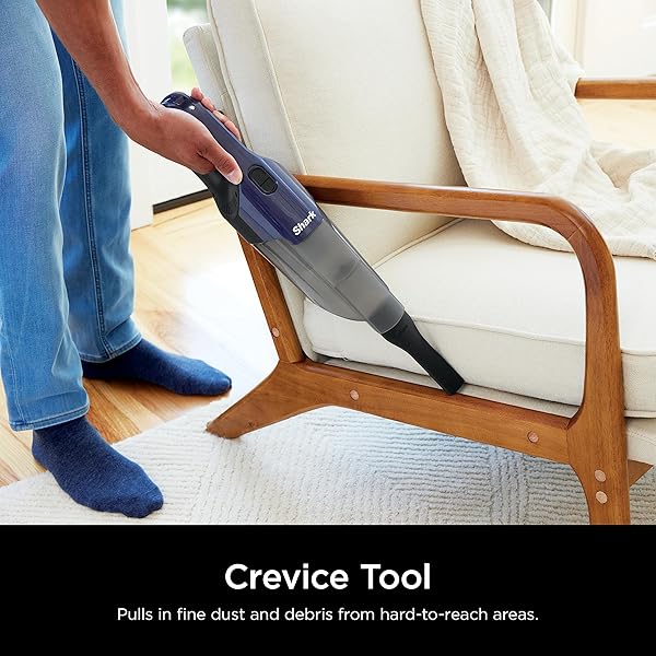 SHARK CYCLONE PET HANDHELD VACUUM WITH 8″ CREVICE TOOL, HYPERVELOCITY SUCTION, NAVY BLUE/GREY, CH701