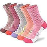 Crew Socks Women Athletic Hiking Running Cushioned Compression Socks 3-5 Pairs