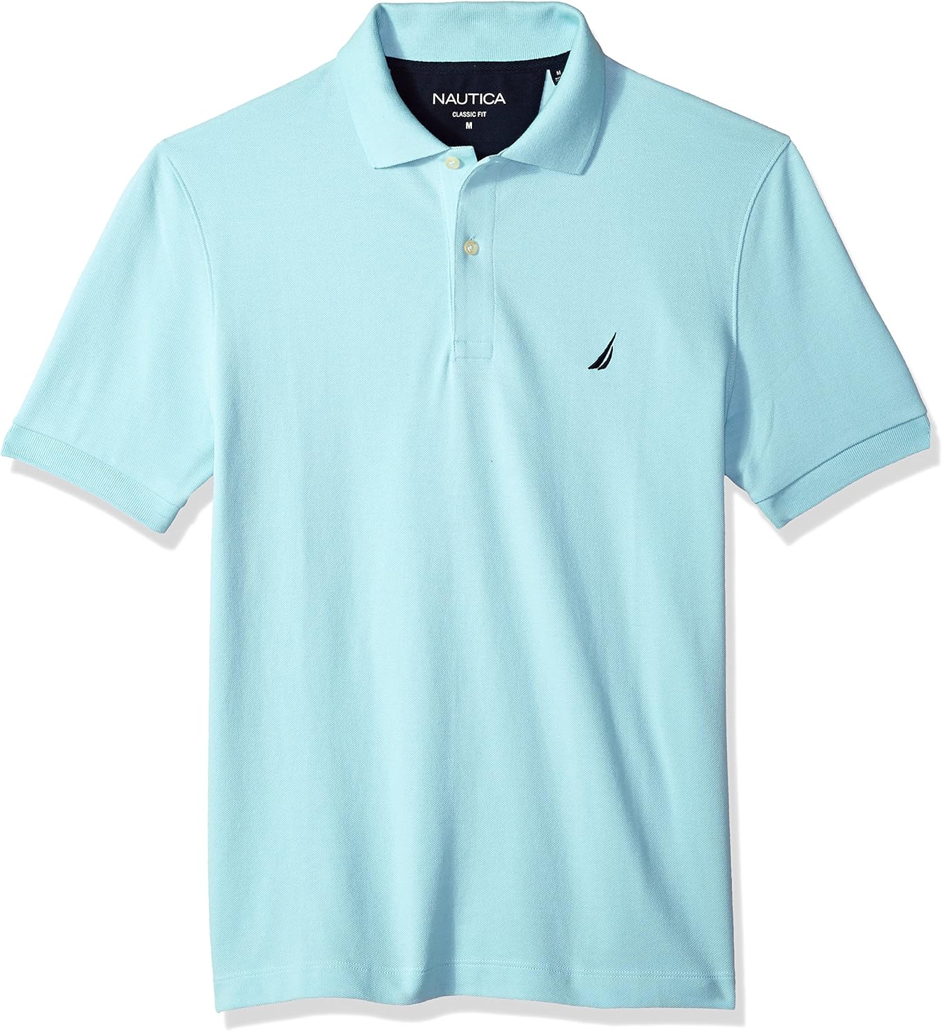 Nautica Men's Short Sleeve Solid Cotton Pique Polo Shirt at  Men’s Clothing store