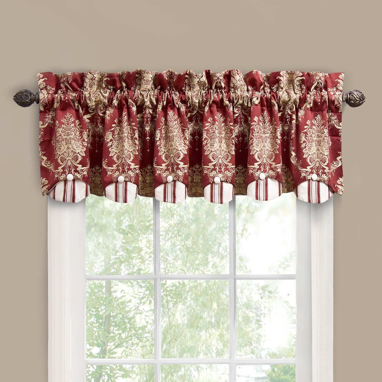 Waverly Rose Momento Window Valance Merlot By Waverly Amazon In