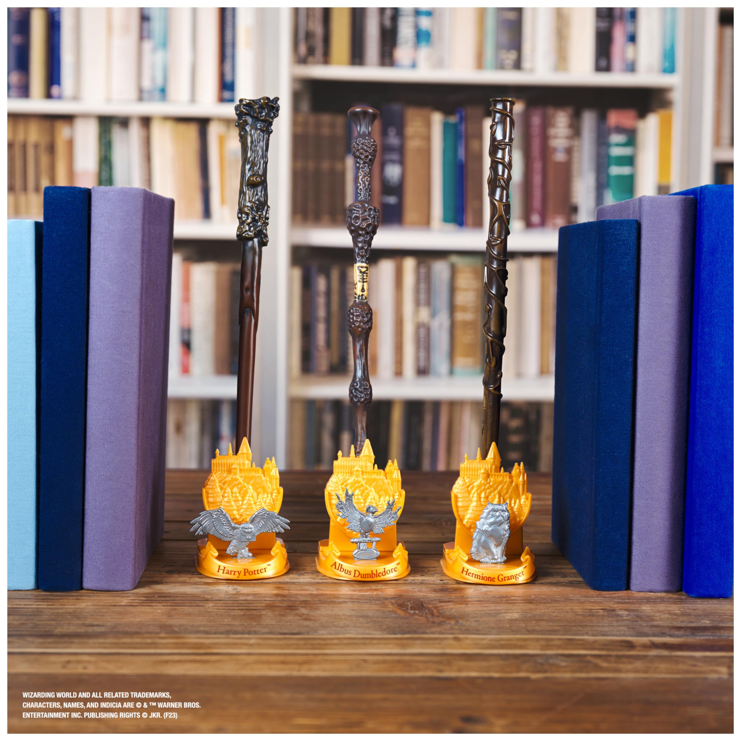 Wizarding World Harry Potter, 12-inch Magical Collector Harry Potter Wand with Stand & Die-cast Icon, Magical Creatures, Accessory for Halloween Costumes