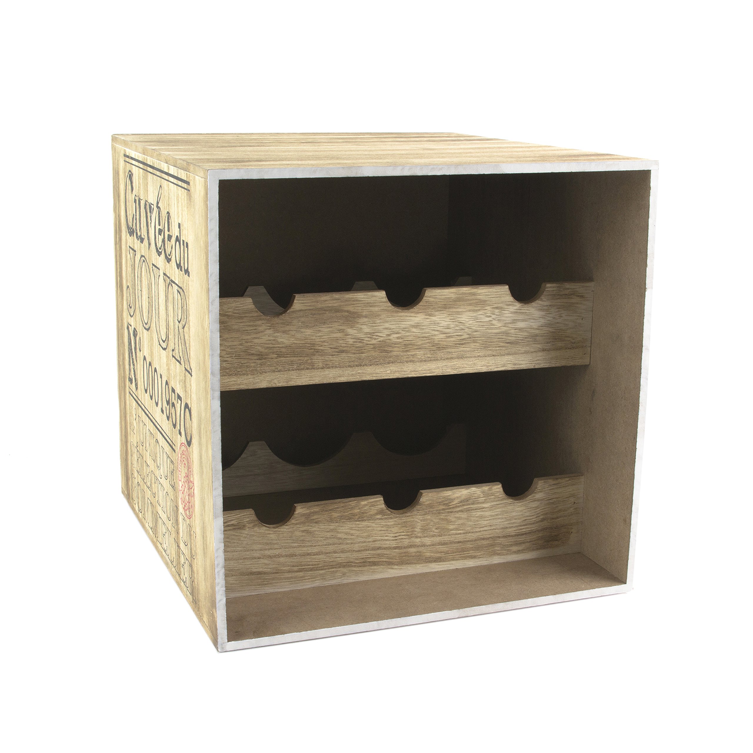 Totally Addict KV7210 Porte - Bouteilles Caisse de vin 6, 30 x 33 x 30 cm, marrón/Negro