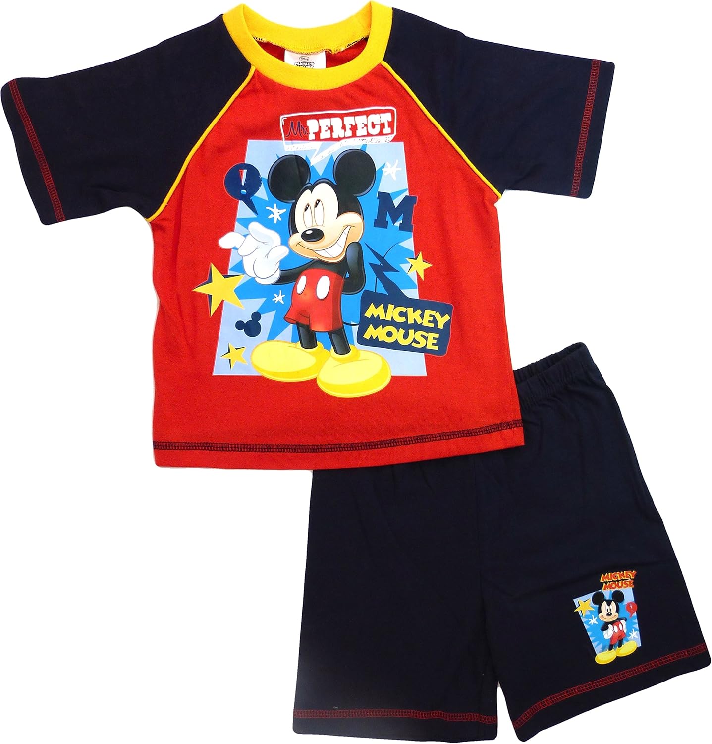 Boys Mickey Mouse Shortie Pyjamas Age 1218 Months Red/Blue Amazon.co