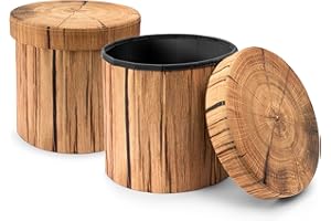 Sorbus Tree Stump Stool, Toy Storage Ottoman 15 Inch Fake Tree Stumps Log Stool Storage, Artificial Tree Trunk, Perfect Footstool Kids Toy Chest, Rustic Log Cabin Decor Bench, Pedestal (2 Pack)