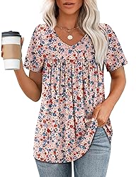 WEESO Ladies Tops and Blouses Casual Short Sleeve