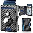 Airzoo AirTag Wallet for Men, RFID Blocking Slim Mens Wallet with Money Clip, Minimalist Credit Card Holder for Apple Air Tag, Pop Up Card,9-11Cards Capacity | ID Window | Cash Slot | Gift Box（Black）