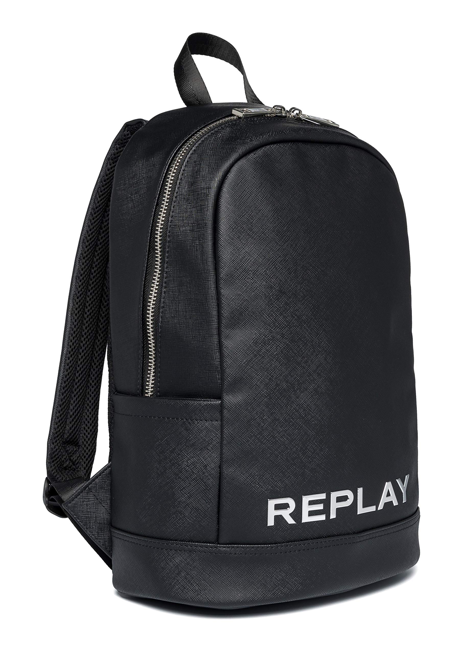 Replay Men's Fm3487 Backpack Handbag, 098 Black, UNIC