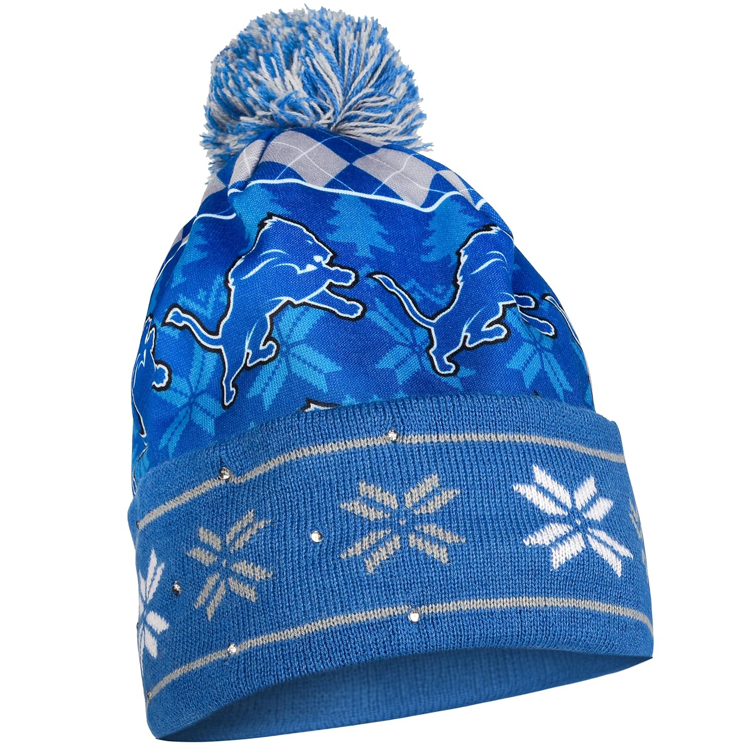 Detroit Lions Exclusive Busy Block Printed Light Up Beanie