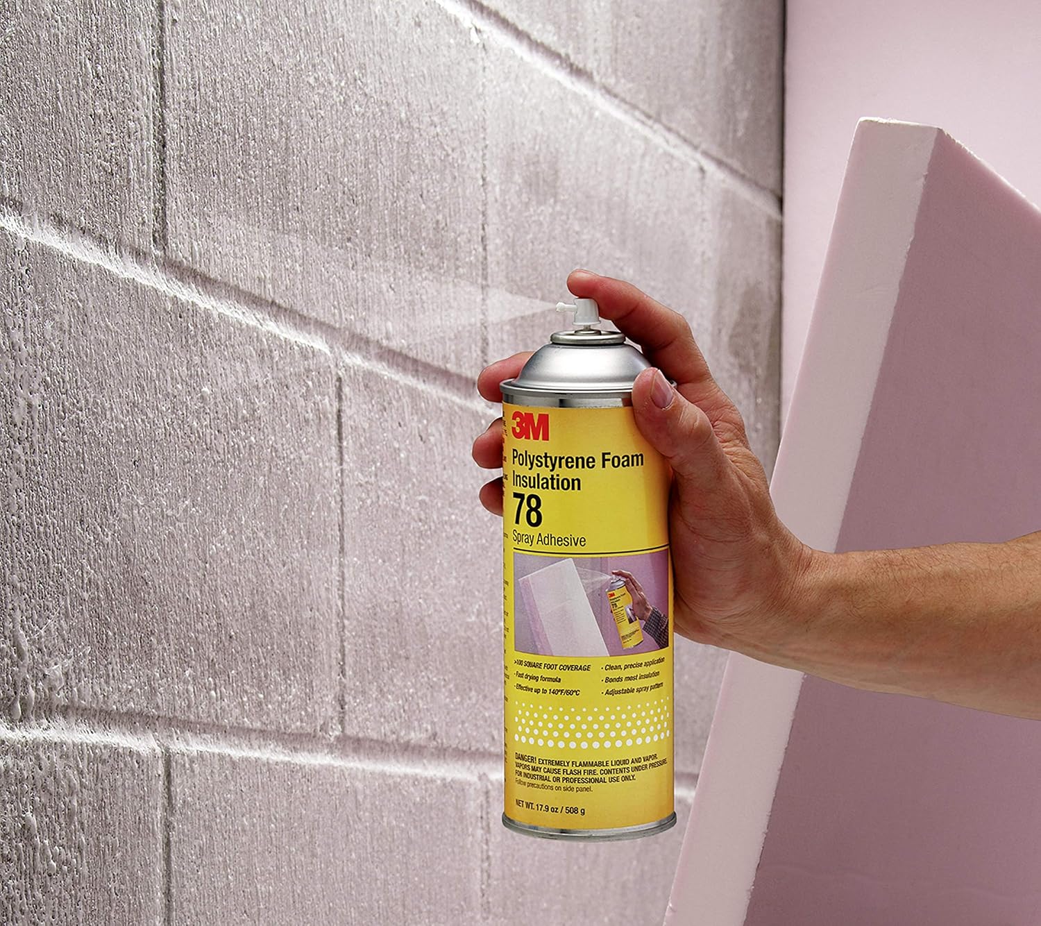 3m 78 18 Ounce Polystyrene Foam Insulation Spray Adhesive Translucent Amazon Ca Tools Home Improvement