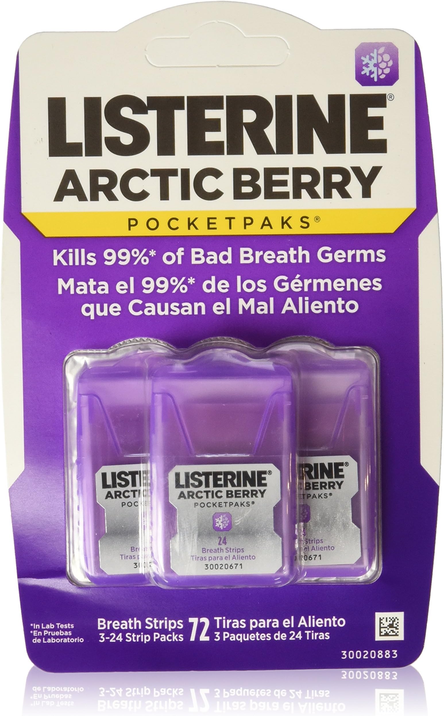 Listerine Pocketpaks Arctic Berry Breath Strips 72 strips