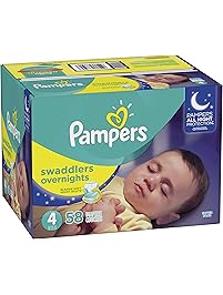 Pampers Swaddlers Overnights Disposable Diapers Size 4, 58 Count, SUPER